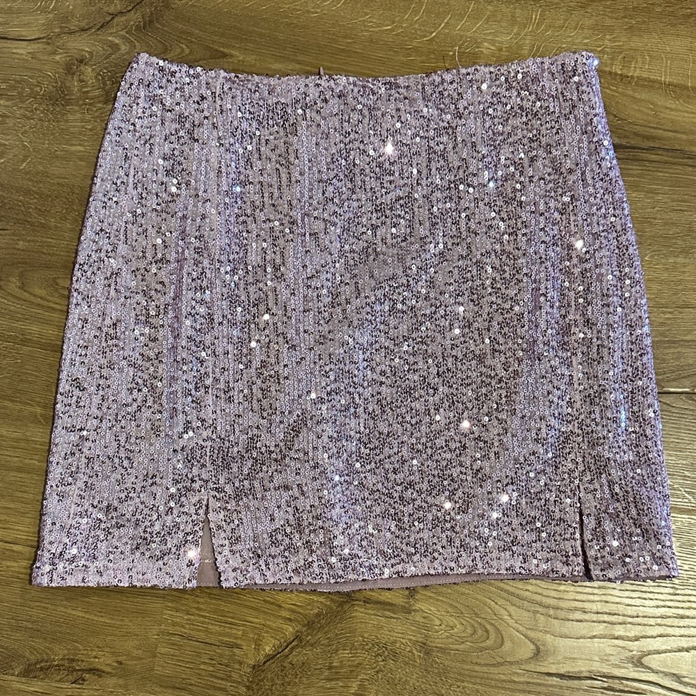 Audrey 3+1 Lavender Sequin Mini Skirt
